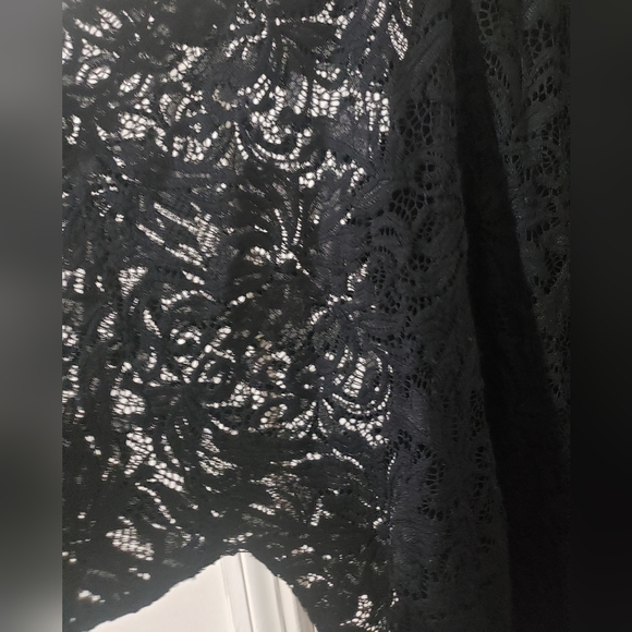 JM Collection Black Lace Top Sz 3x - Picture 3 of 3